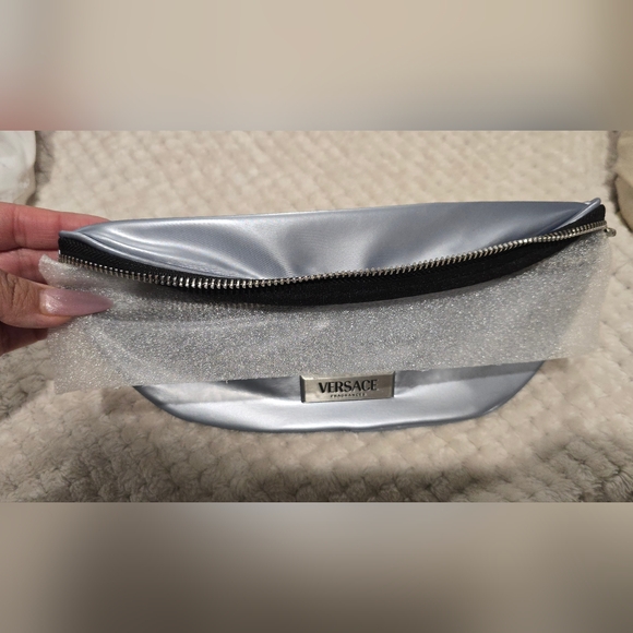 Versace Silver Fragrance Pouch Travel Bag - Picture 2 of 3